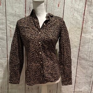 J. Crew Factory Leopard Print Button-Up Top